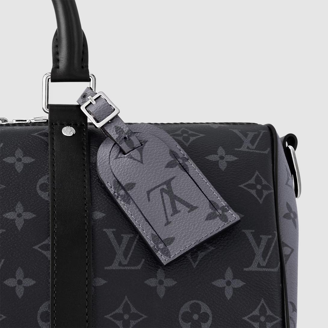 Túi Louis Vuitton Keepall Bandoulière 35 Monogram Eclipse Nam Đen